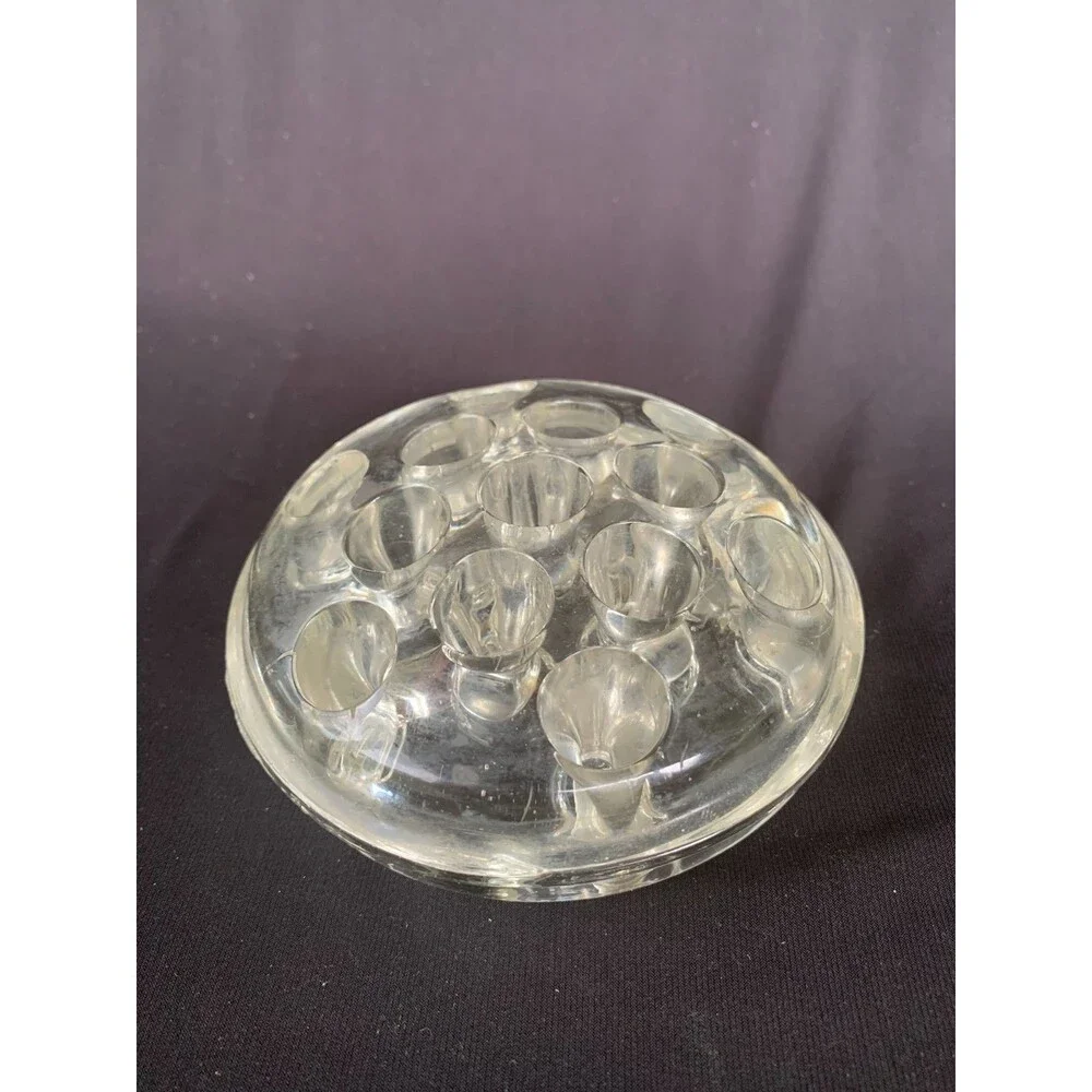 Clear Glass Flower Frog 13 Hole for Floral Arrangements Vases 4.5